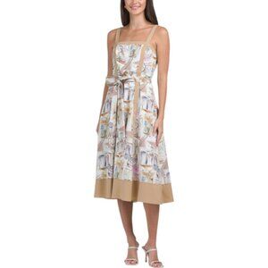 BADGLEY MISCHKA Print Framed Sleeveless Dress